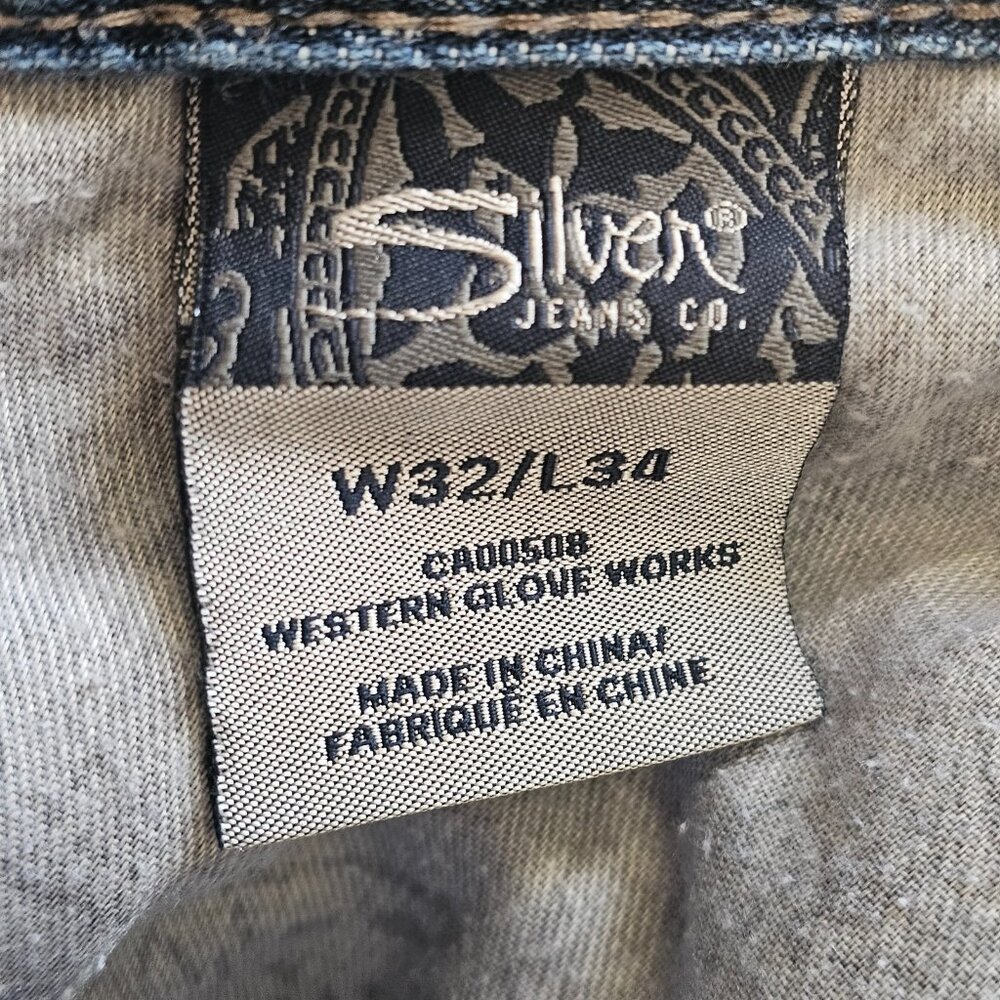 Silver Jeans Co Grayson Bootcut Jeans Mens Act 33x32 Blue Western Glove Works - Picture 6 of 10